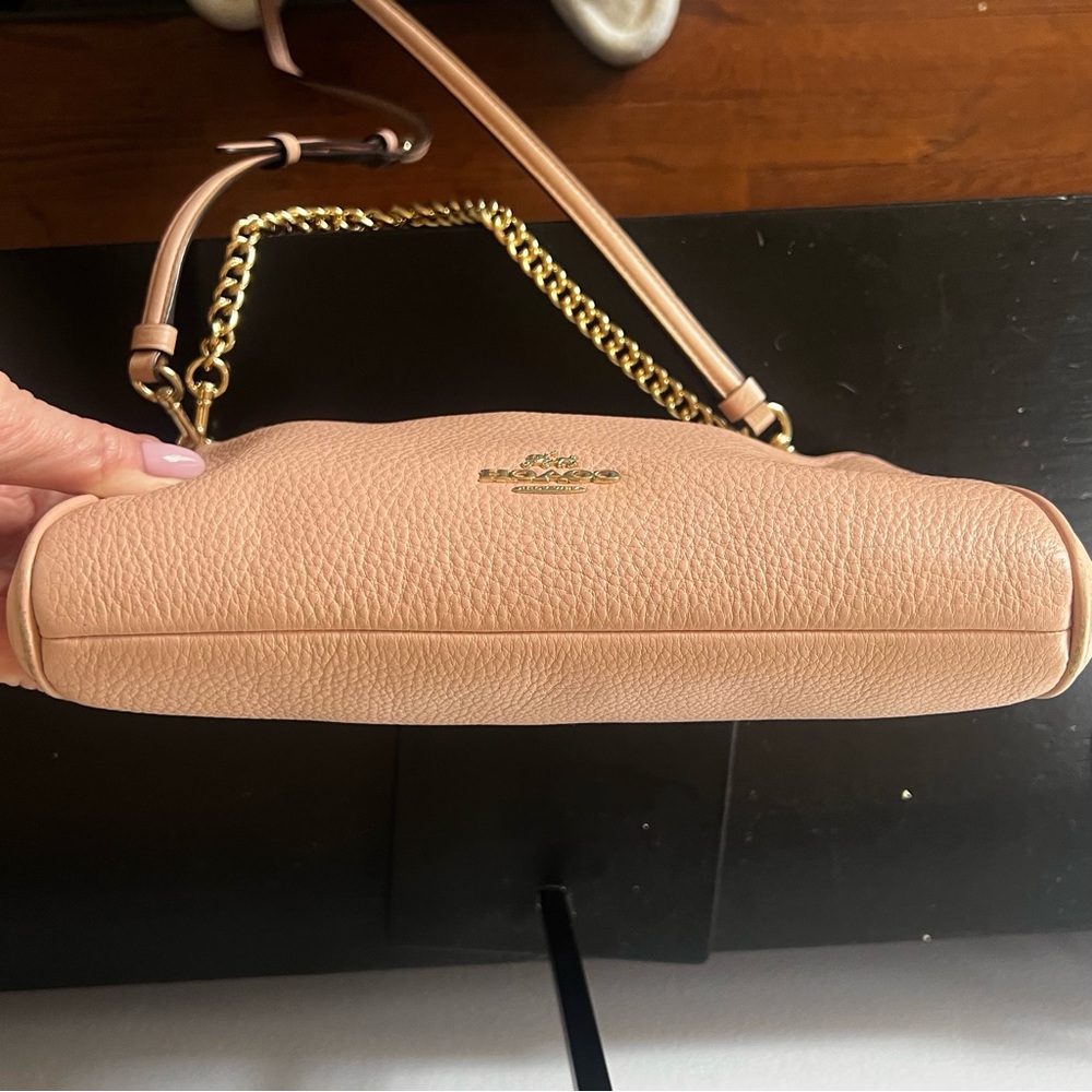 Coach Pebbled Leather Crossbody Bag in Blush Pink - Picture 4 of 9
